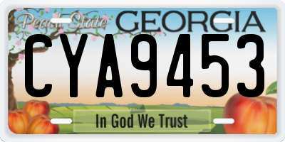 GA license plate CYA9453