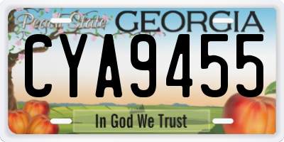 GA license plate CYA9455