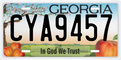 GA license plate CYA9457