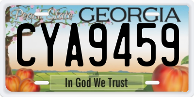 GA license plate CYA9459
