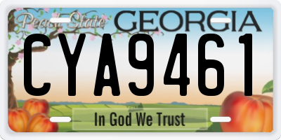 GA license plate CYA9461