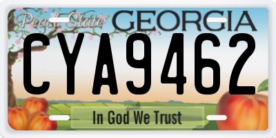 GA license plate CYA9462