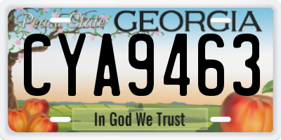 GA license plate CYA9463