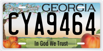 GA license plate CYA9464