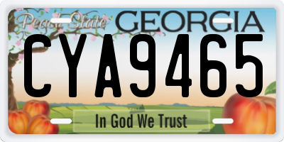 GA license plate CYA9465