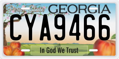 GA license plate CYA9466