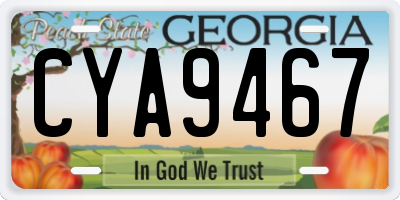 GA license plate CYA9467