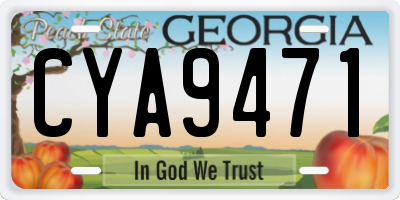 GA license plate CYA9471