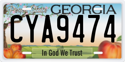 GA license plate CYA9474
