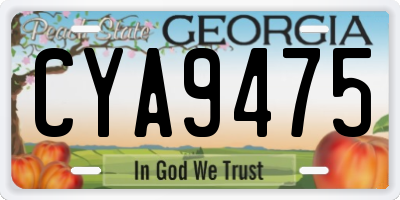 GA license plate CYA9475
