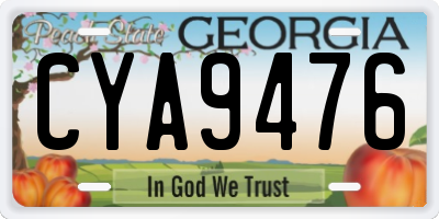 GA license plate CYA9476