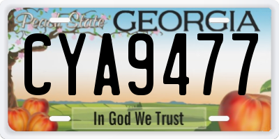 GA license plate CYA9477