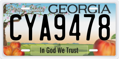 GA license plate CYA9478
