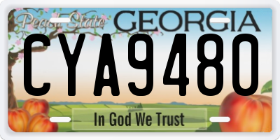 GA license plate CYA9480
