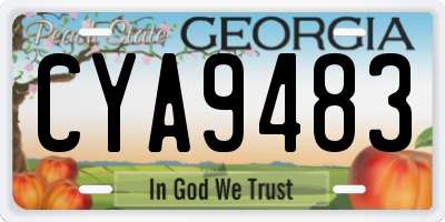 GA license plate CYA9483