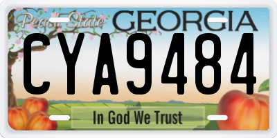 GA license plate CYA9484