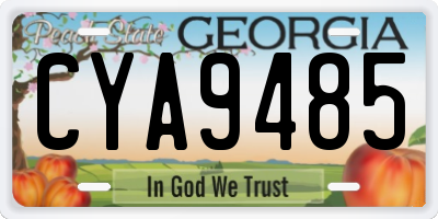 GA license plate CYA9485