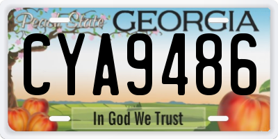 GA license plate CYA9486