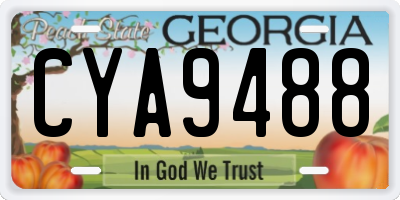 GA license plate CYA9488