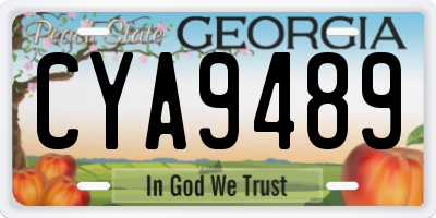 GA license plate CYA9489