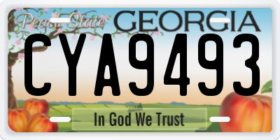 GA license plate CYA9493