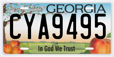 GA license plate CYA9495