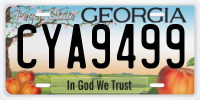 GA license plate CYA9499
