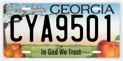 GA license plate CYA9501