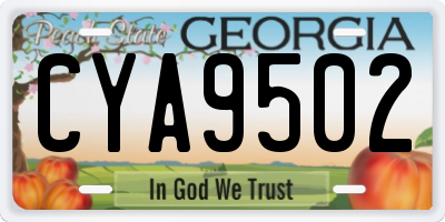 GA license plate CYA9502
