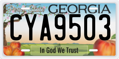 GA license plate CYA9503