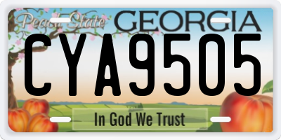 GA license plate CYA9505