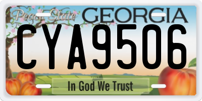 GA license plate CYA9506