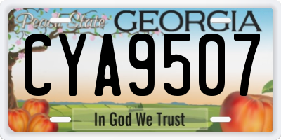GA license plate CYA9507