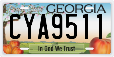 GA license plate CYA9511