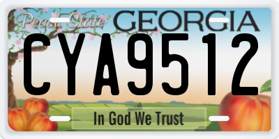 GA license plate CYA9512