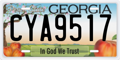 GA license plate CYA9517