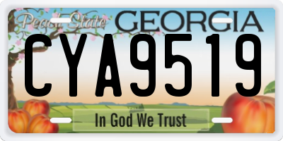 GA license plate CYA9519