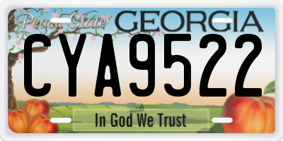 GA license plate CYA9522