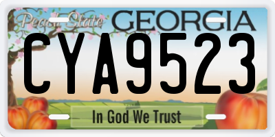 GA license plate CYA9523