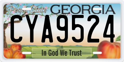 GA license plate CYA9524