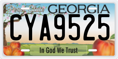 GA license plate CYA9525