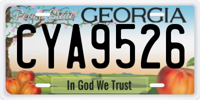 GA license plate CYA9526