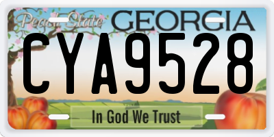 GA license plate CYA9528