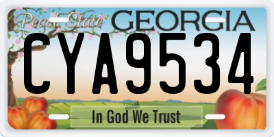 GA license plate CYA9534