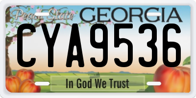 GA license plate CYA9536