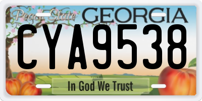 GA license plate CYA9538