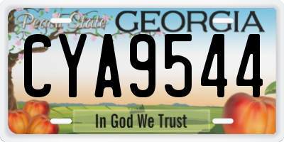 GA license plate CYA9544