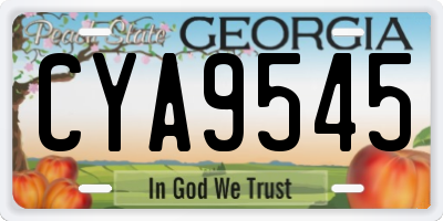 GA license plate CYA9545
