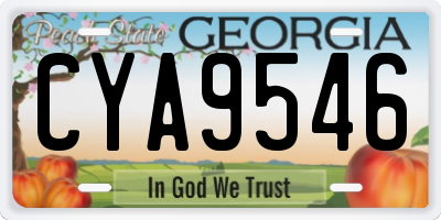 GA license plate CYA9546