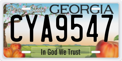 GA license plate CYA9547